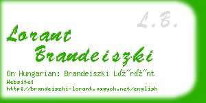lorant brandeiszki business card